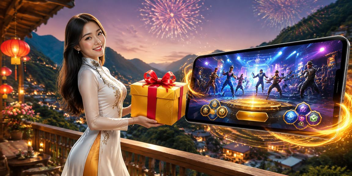 Người chơi đặt cược esports tại Sapa trong trang phục áo dài truyền thống
